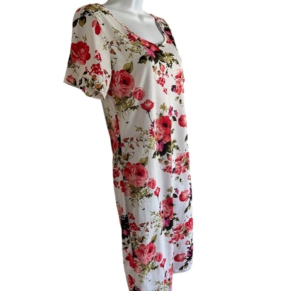 Tomsware | White and Pink Floral Print Dress | NWT - Picture 3 of 5